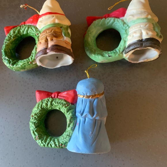 Vintage, Jasco CHRISTMAS Porcelain holiday bell napkin ring holders, ornament. - Picture 9 of 15
